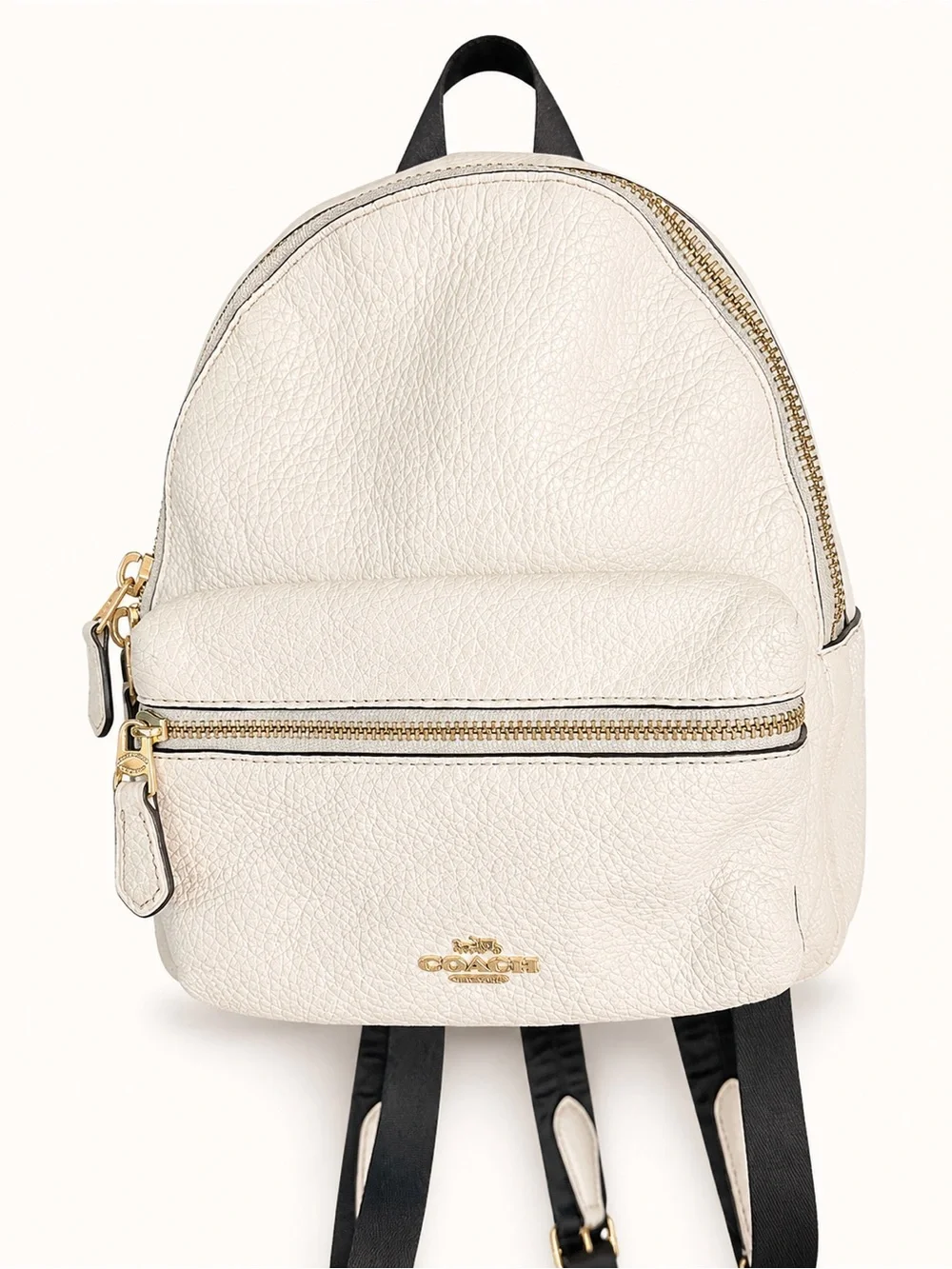 Coach Mini Charlie Backpack F28995 – Chalk Pebbled Leather